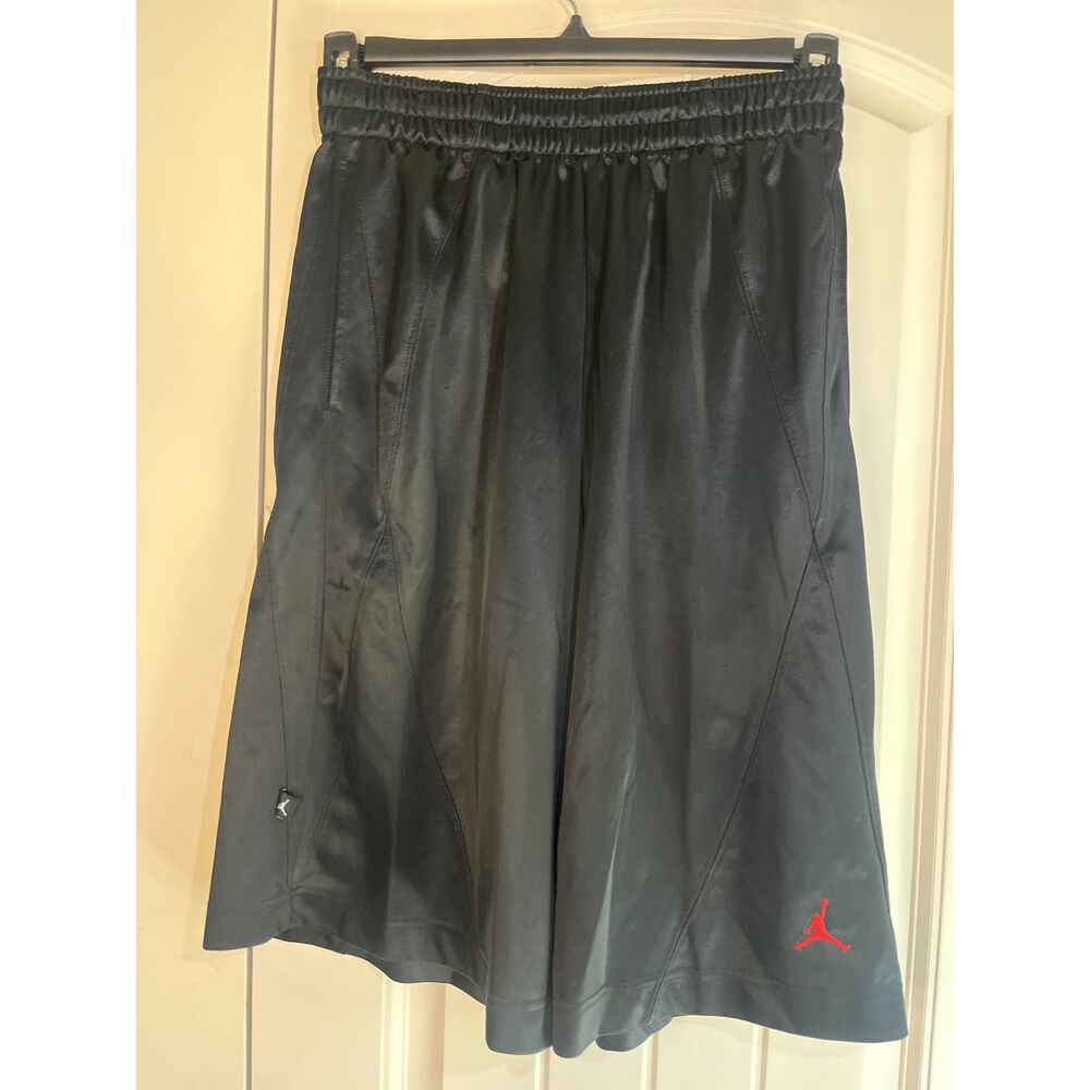 Jordan Basketball Shorts Men's Medium Black Red Jumpman Athletic Mesh